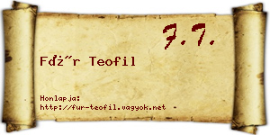 Für Teofil névjegykártya